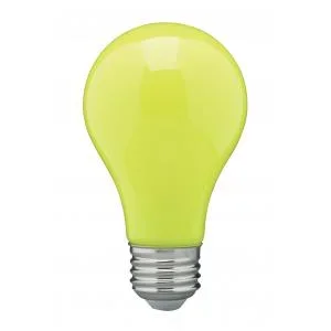 SATCO/NUVO 8W A19 LED Ceramic Yellow Medium Base 360 Degree Beam Spread 120V (S14987)