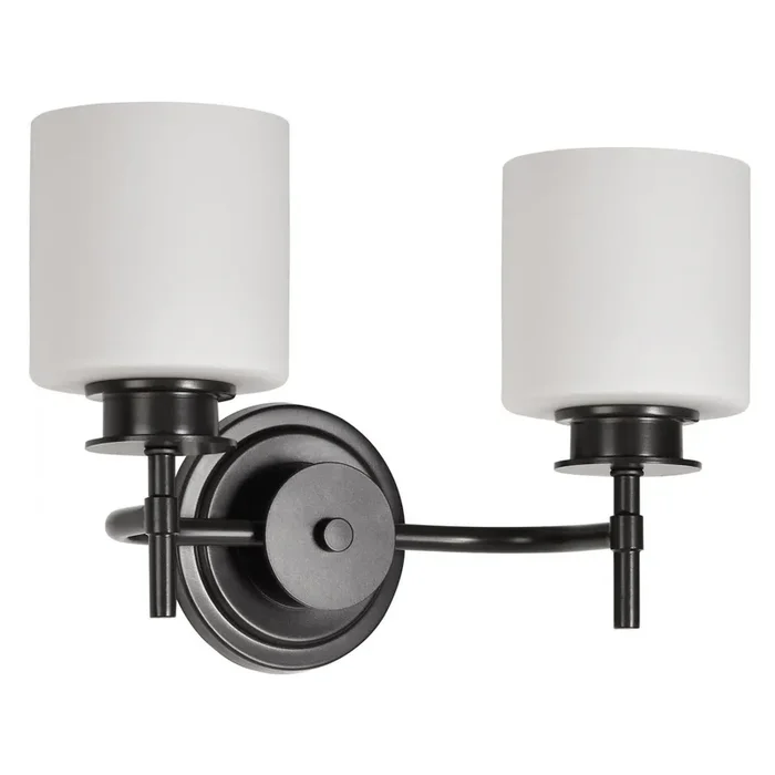 SATCO/NUVO Warren 2-Light Vanity Gun Metal With Satin White Glass (60-8032)