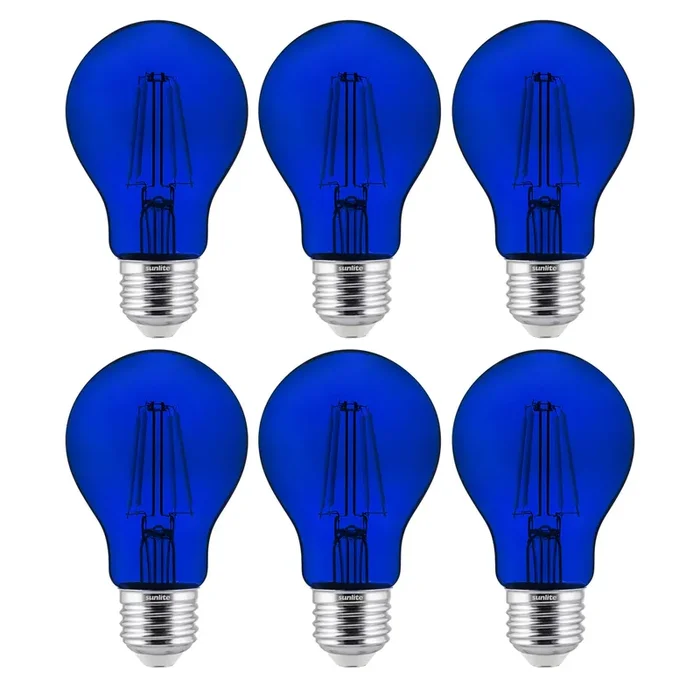 Sunlite LED A19 Bulb 4.5W 55Lm 120V E26 Base Transparent Blue (40940-SU)