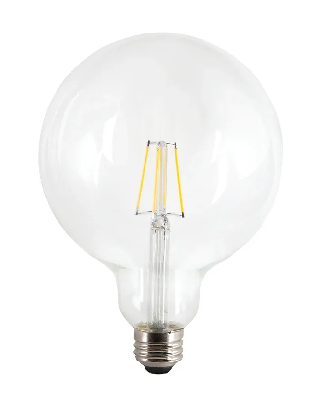 TCP LED Classic Filaments G40 40W Equivalent 2400K 450Lm 120V Dimmable 15000 Hours Clear E26 Base High CRI (FG40D4024E26SCL92)