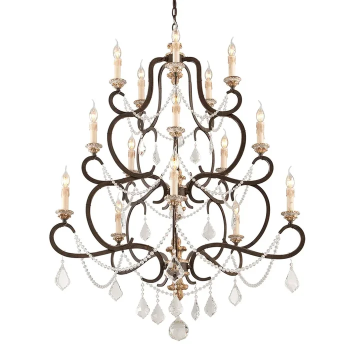 Troy Lighting – F3517-PZ/DG – 15 Light Chandelier – Bordeaux – Parisian Bronze – F3517PZDG