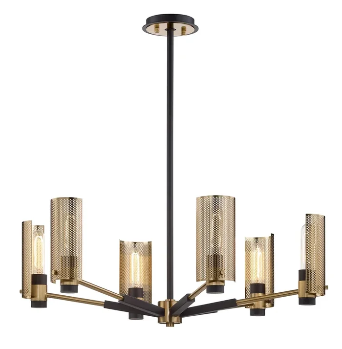 Troy Lighting – F6876-SFB/PBR – Six Light Chandelier – Pilsen – Soft Off Black – F6876SFBPBR