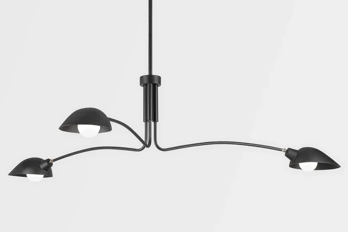 Troy Lighting – F7813-SBK – Three Light Chandelier – Leo – Soft Black – F7813SBK