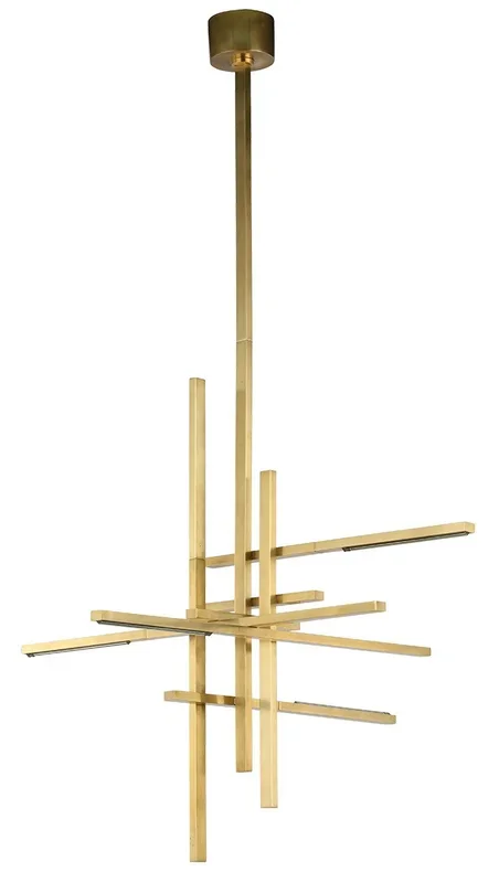 Visual Comfort Modern – SLCH56127CCHAB – LED Chandelier – Cityscape – Hand Rubbed Antique Brass – SLCH56127CCHAB